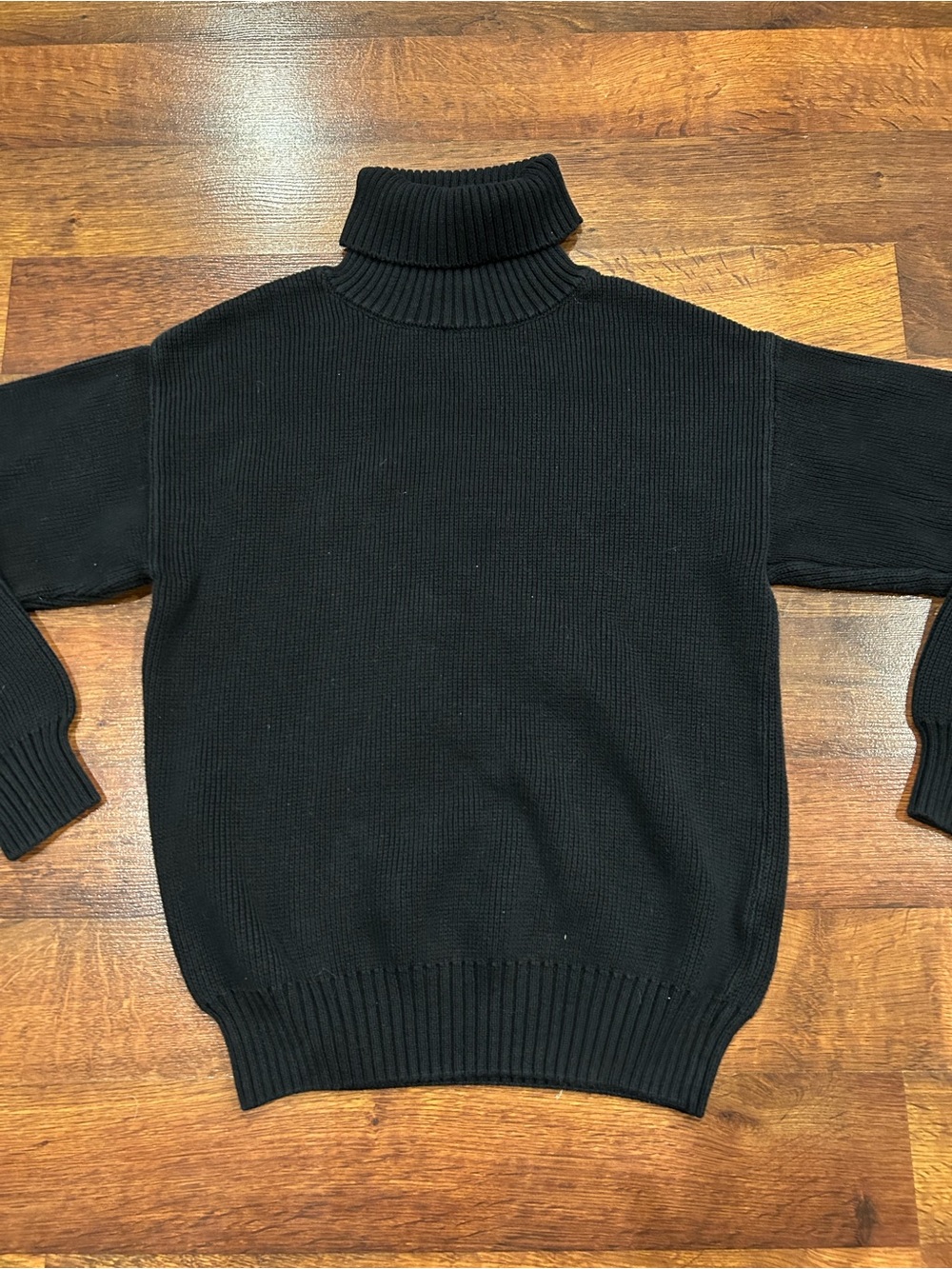 Quince Men 100% Organic Cotton Turtleneck Sweater Black Size Small Long Sleeve